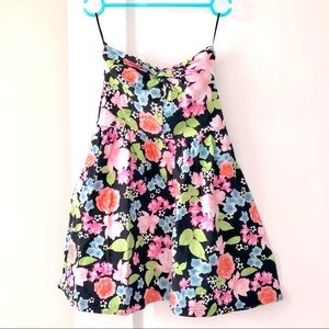 H&M DIVIDED A-line Flower Print TubeTop Mini Dress